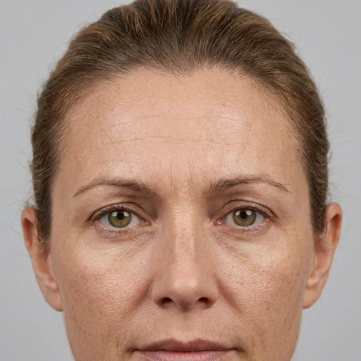 Avant injection de Botox front et glabelle