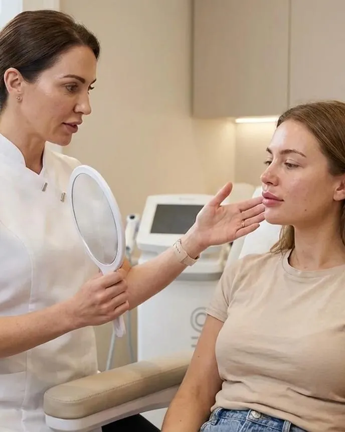 Consultation personnalisée avant un protocole de Skinbooster au cabinet