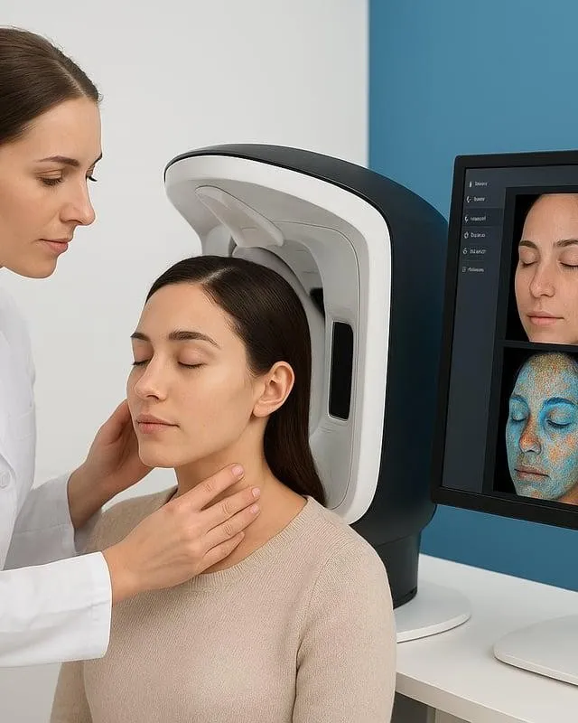 Analyse de la peau assistée par un appareil de diagnostic cutané au cabinet