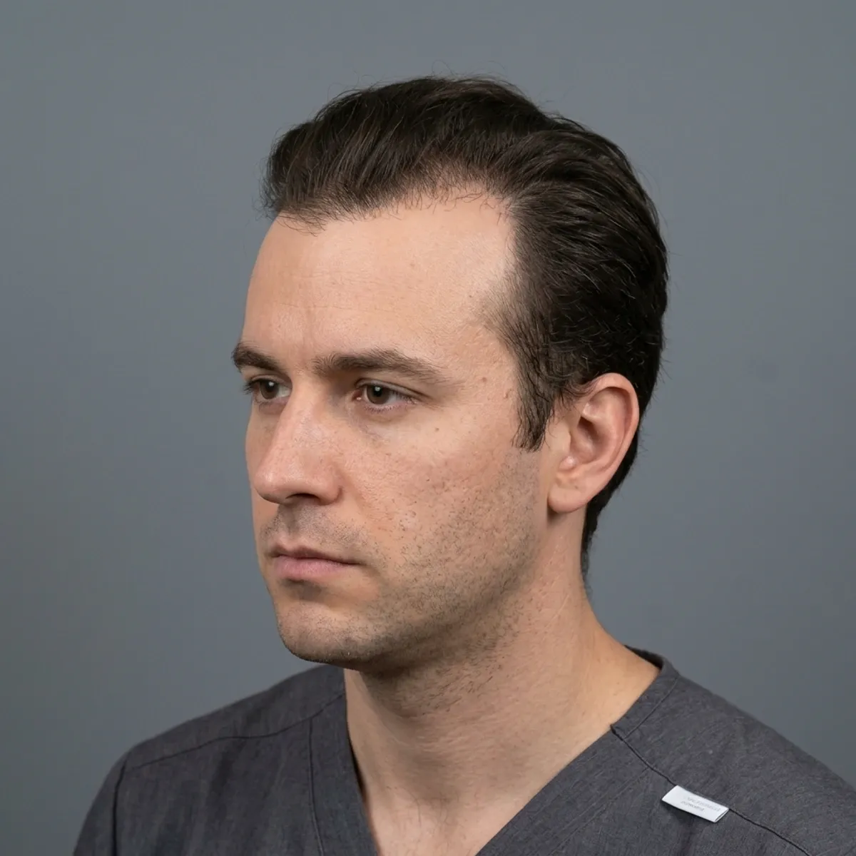 Avant greffe de cheveux, ligne frontale et golfes