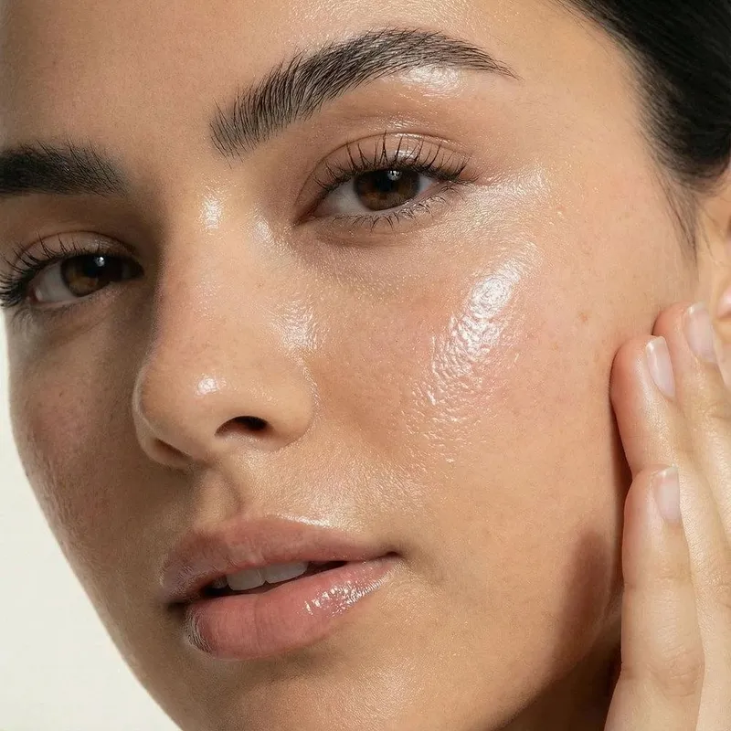 Peau du visage hydratée et lumineuse après un protocole de Skinbooster